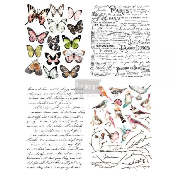 Parisian Butterflies | Full Size 22 x 30 | Furniture Transfer by Redesign with Prima