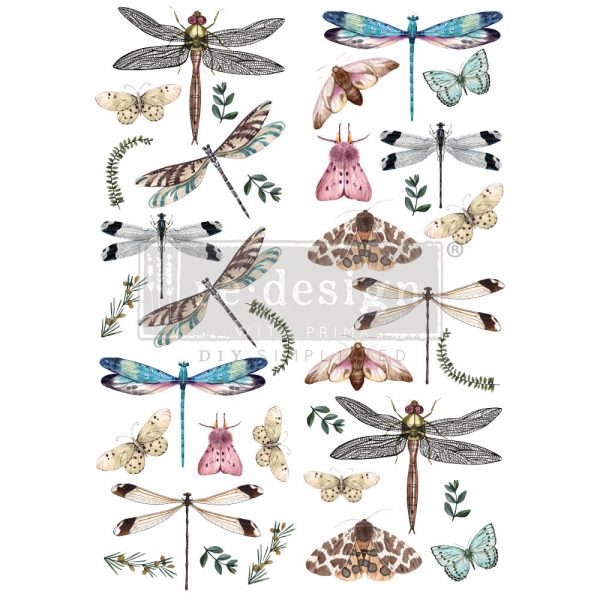 Riverbed Dragonfly | Full Size Rub-on Transfer | Redesign with Prima