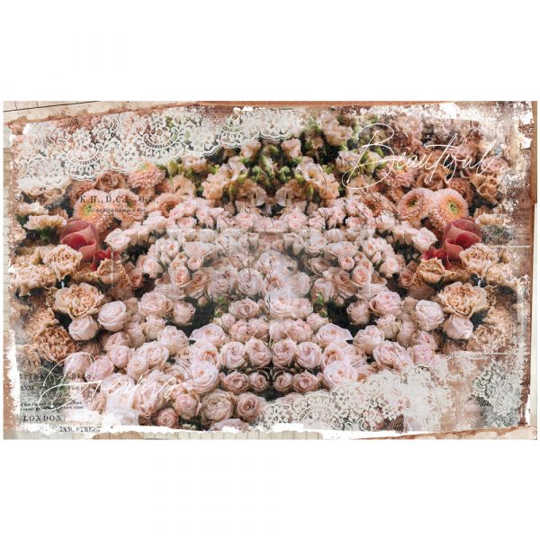 Beautiful Dream | Piles of cabbage roses and lace | Decoupage Paper | Redesign with Prima
