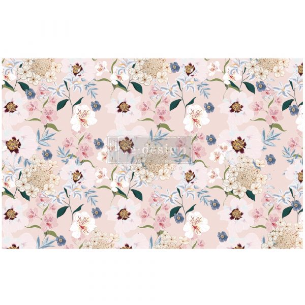 Blush Floral Decoupage Paper by Redesign with Prima