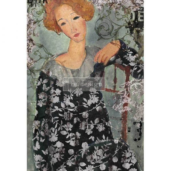 A1 RICE PAPER – WHIMSICAL LADY – 1 SHEET, A1 SIZE