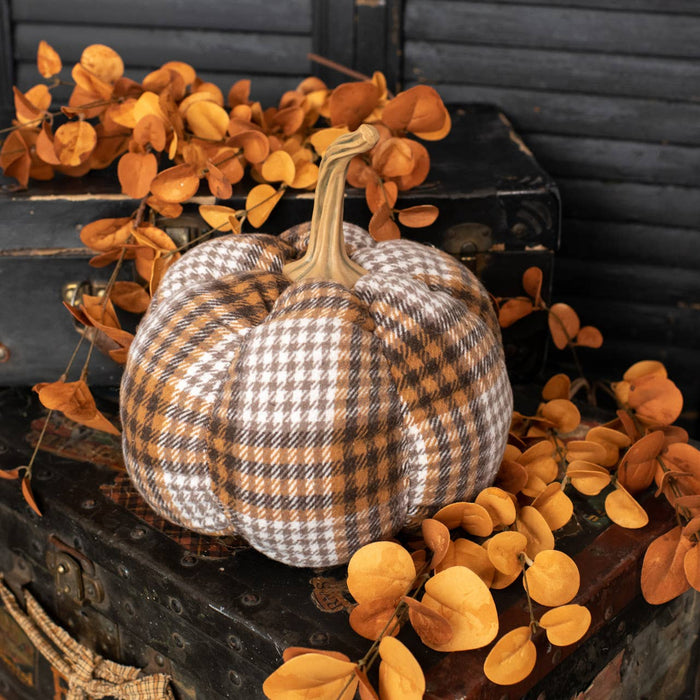 Autumn Plaid Fabric Pumpkin | Beautiful design perfect for the fall season in any style.