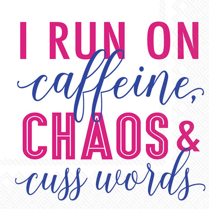 Run on Caffeine & Chaos | Paper Cocktail Napkins | 20 Ct