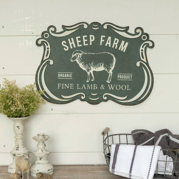 Stamped Metal Sheep Farm Sign | French Country | Farmhouse