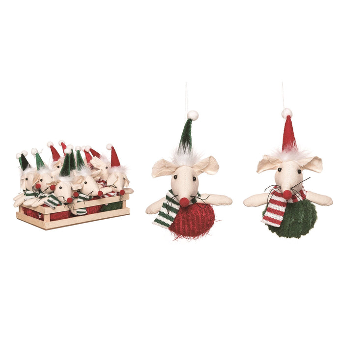 Plush Christmas Mouse Ornaments