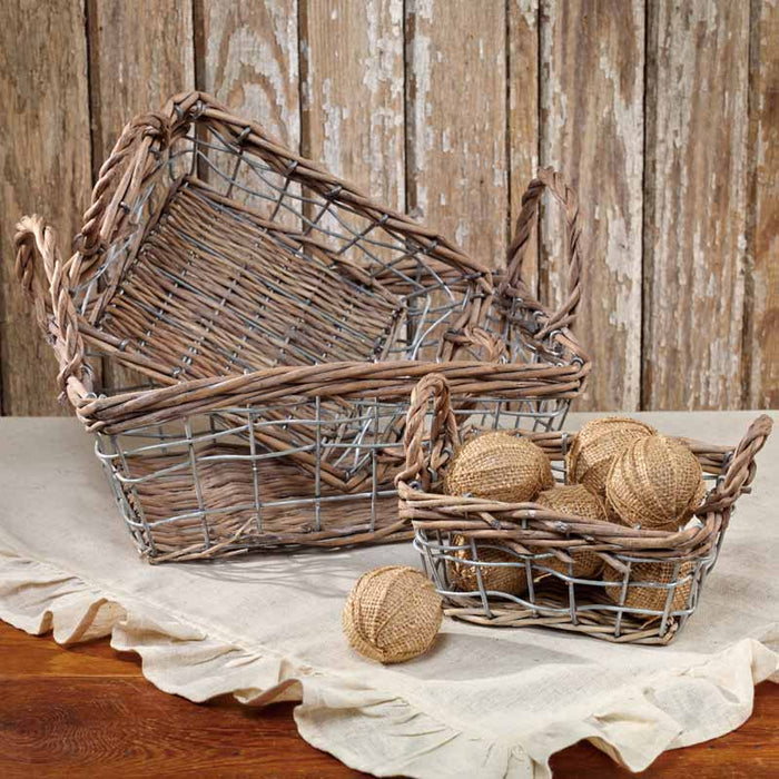 Willow & Wire Baskets | Choice of Small, Medium, or Large