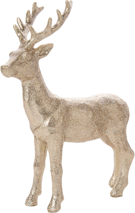 Champagne Gold Glittered Reindeer | Christmas & Holiday Home Decor