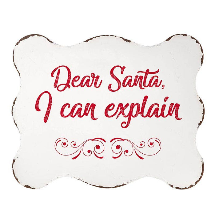 Dear Santa Metal Sign with Stand | Holiday Home Decor