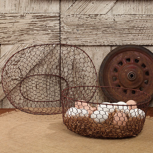 Oval Chicken Wire Baskets | Choice of Medium or Large