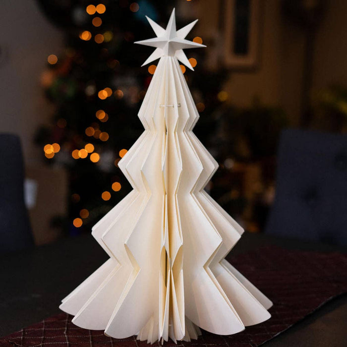 Freestanding Large White Paper Christmas Tree