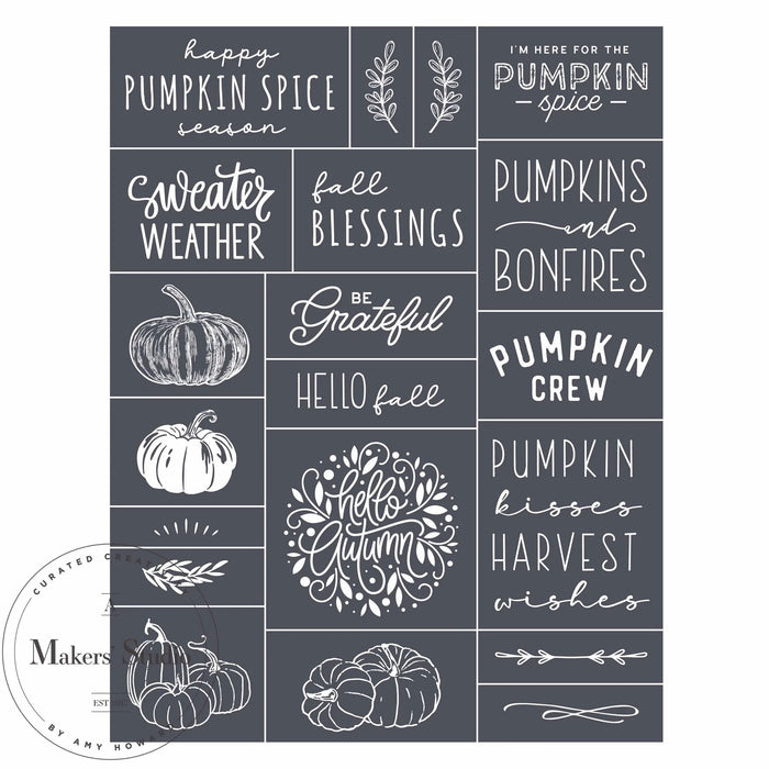 SWEATER WEATHER | MESH STENCIL 8.5X11 by A Makers Studio | Adhesive Screen Print