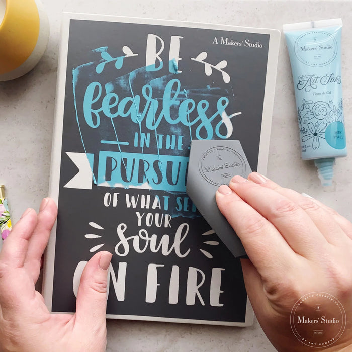 BE FEARLESS - MESH STENCIL 6X24 by A Makers Studio | Adhesive Screen Print