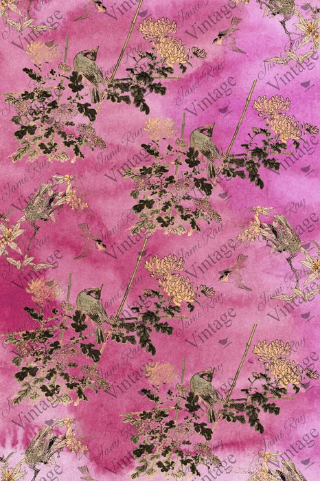 Hot Pink Chinoiserie | JRV Decoupage Paper | Jami Ray Vintage
