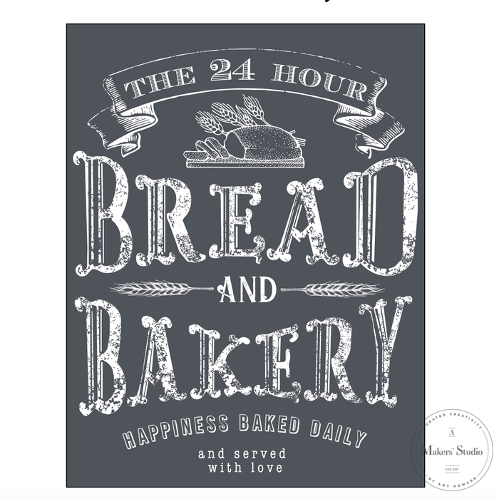 Bread and Bakery Mesh Stencil 8.5" x 11"