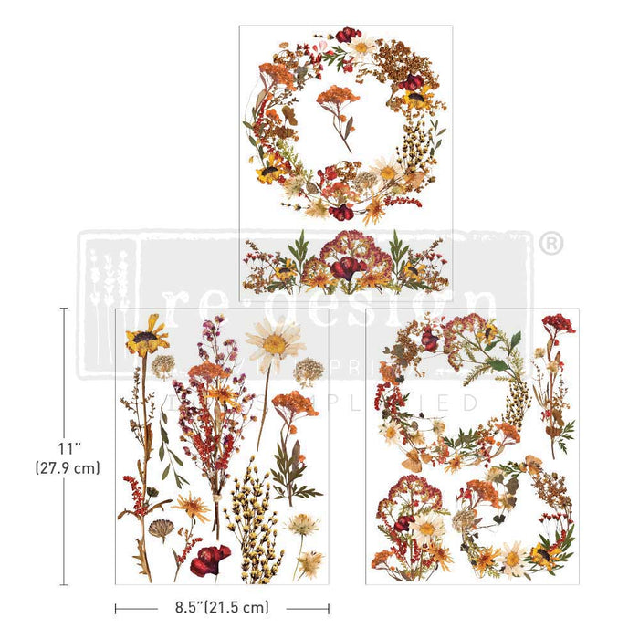 DRIED WILDFLOWERS – 3 SHEETS, 8.5″X11″ | Middy DECOR TRANSFERS | Redesign with Prima