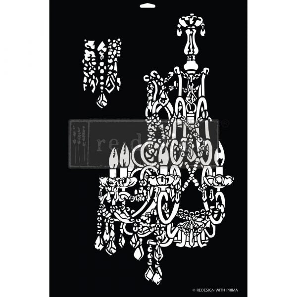 Empire Chandelier Stencil | Redesign with Prima | 15.6 X 24 inches |16 MIL