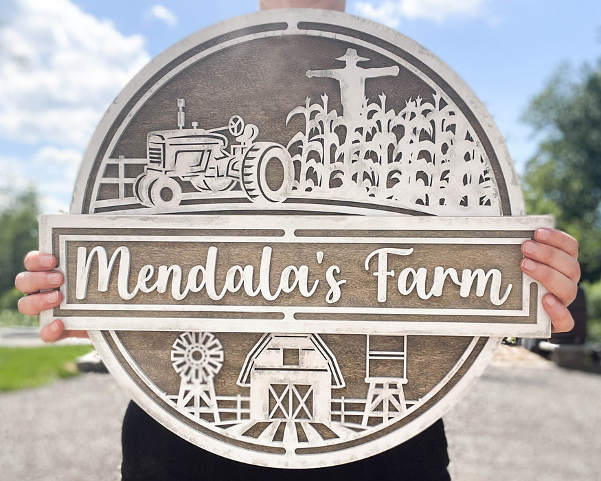 Personalized Farmhouse Sign (18" x 18") Choice of themes