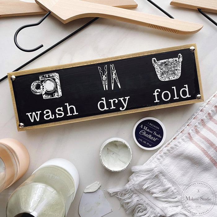 LAUNDRY ROOM - MESH STENCIL 12X18 by A Makers Studio | Adhesive Screen Print