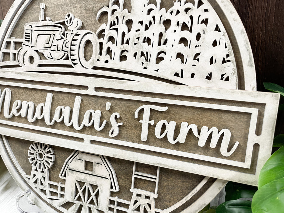 Personalized Farmhouse Sign (18" x 18") Choice of themes