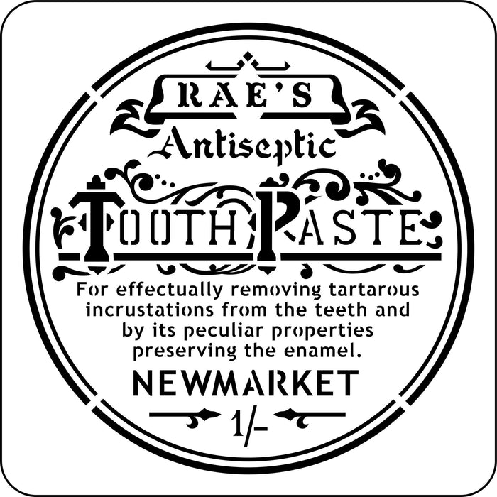 Rae's Toothpaste Label Stencil