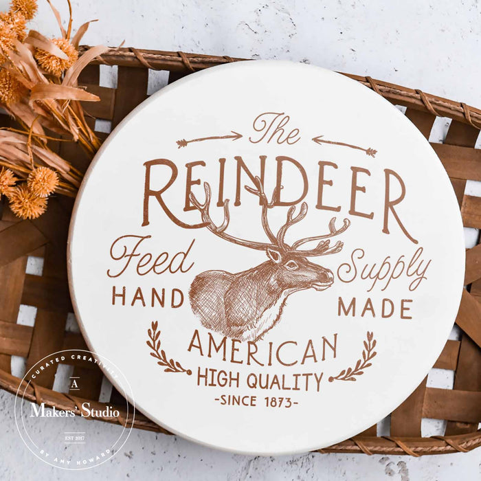 REINDEER FEED | MESH STENCIL 12X12 by A Makers Studio | Adhesive Screen Print