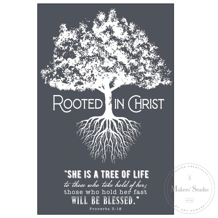 ROOTED IN CHRIST - MESH STENCIL 5.5X8.5