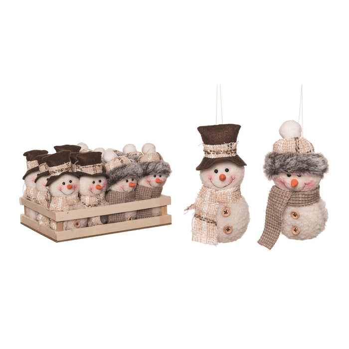 Plush Rustic Plaid Snowman Ornaments | Choice of Hats
