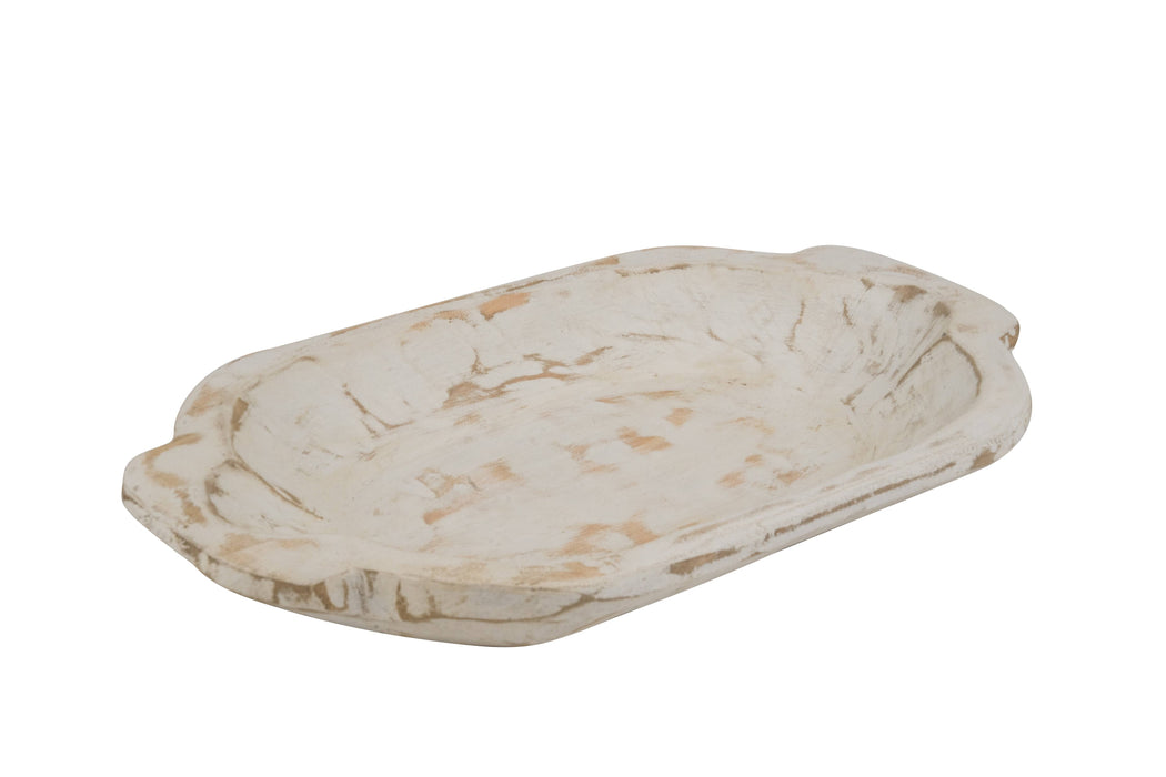 Hand Carved Bougie Dough Bowl | 10-12 W x 19-20 L