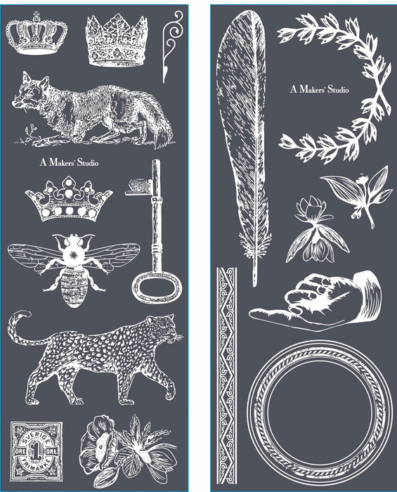 ANIMAL KINGDOM | MESH STENCIL 2 PACK - 4.25 X 11 | A Makers Studio | Adhesive Screen Print