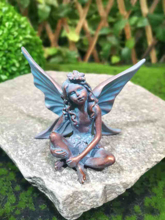 Galt International Company - Mini Thinking Fairy 5" Weathered Bronze Finish