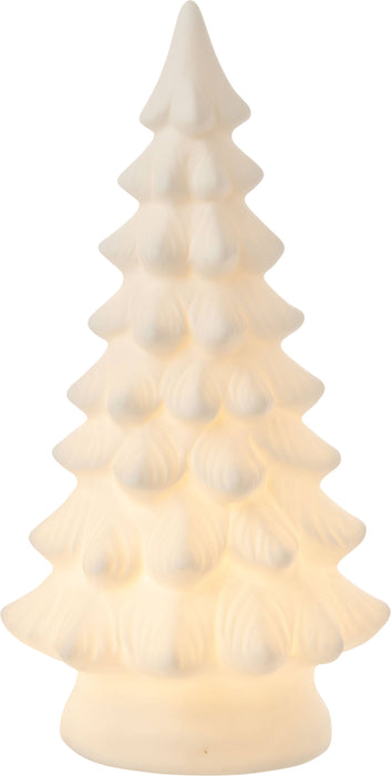 Bisque finish ceramic Christmas Fir tree | Light up LED | 9.6 in | Christmas & Holiday Home Decor