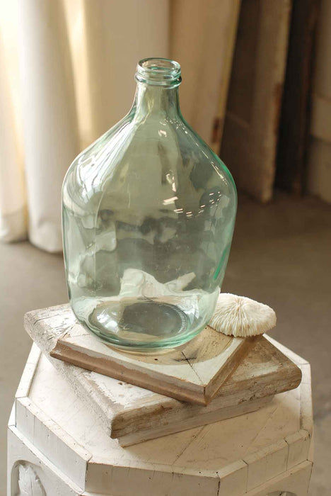 Blush Blue Bottle | 15" Decorative Vessel
