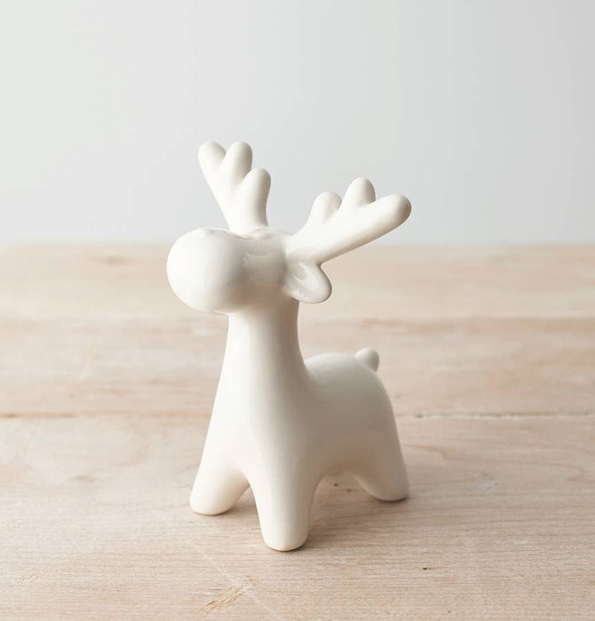 Gainsborough Giftware - White Ceramic Reindeer 13cm