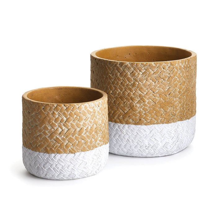 Basketweave Cylinder Pots, Choice of Sizes | Napa Home & Garden