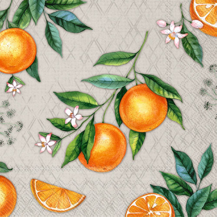 Paper Lunch Napkin Orange Grey Background