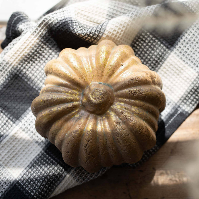 Mae Terracotta & Gold Pumpkin | Fall Home Decor