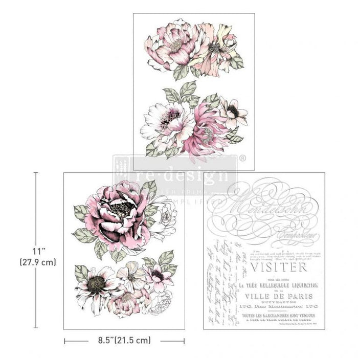 Desert Rose | Middy Transfers | Redesign with Prima | Furniture Rub-ons | 3 SHEETS, 8.5″X11″