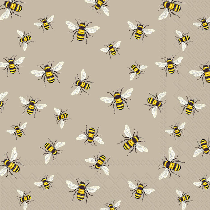 Lovely Bees Paper Lunch Napkins linen(color)