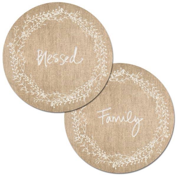 CounterArt and Highland Home - Round Placemat - Family Blessed