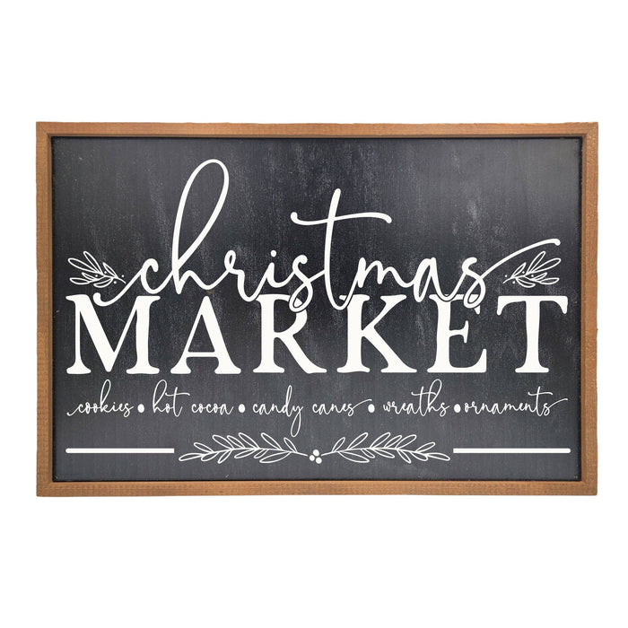 Christmas Market Farmhouse Decor | 12 x 18 inch Blackboard Sign Christmas Decor