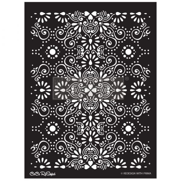 Eastern Abstract | Wall Floor & Decor Stencil | 18 x25.5 inches | Redesign with Prima