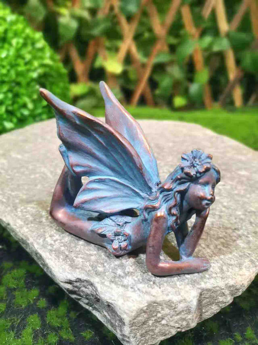 Galt International Company - Mini Daydreaming Fairy 4" Weathered Bronze Finish