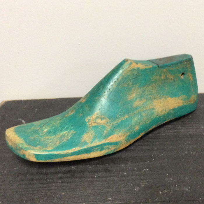 Vintage shoe mold teal