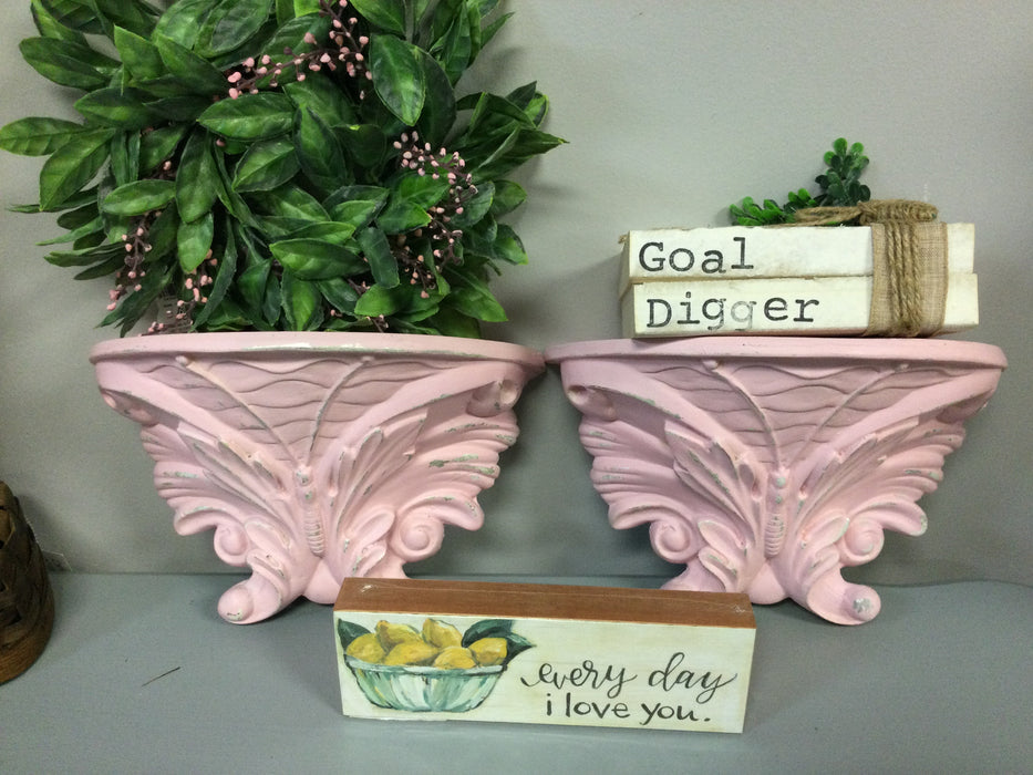 Pair of Pink Shelves