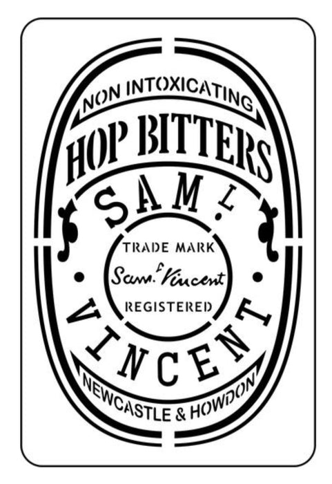 Hop Bitters Label Stencil