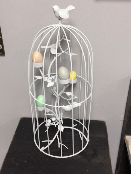 Metal Birdcage with Candle Holders
