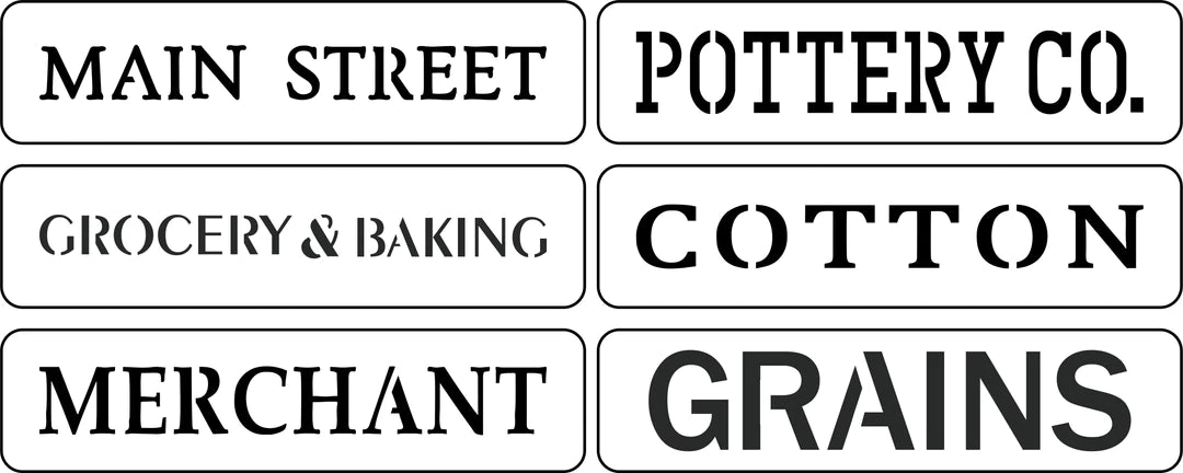 Main Street Word Pack Stencil | JRV Stencils