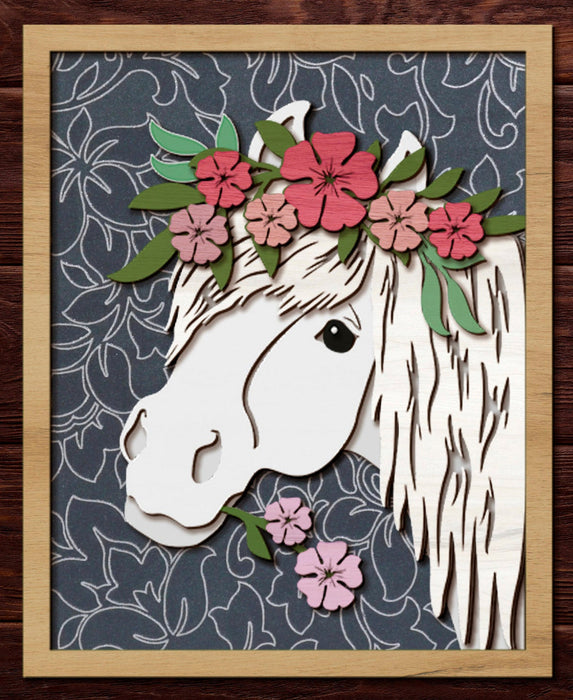 Wooden Craft Kit: Horse with flowers