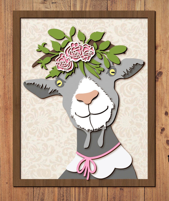 Wooden Craft Kit: Goat with scalloped collar