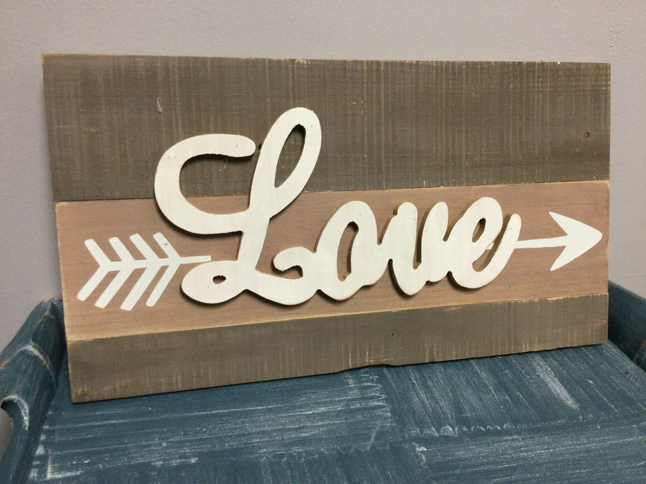 Wood love sign